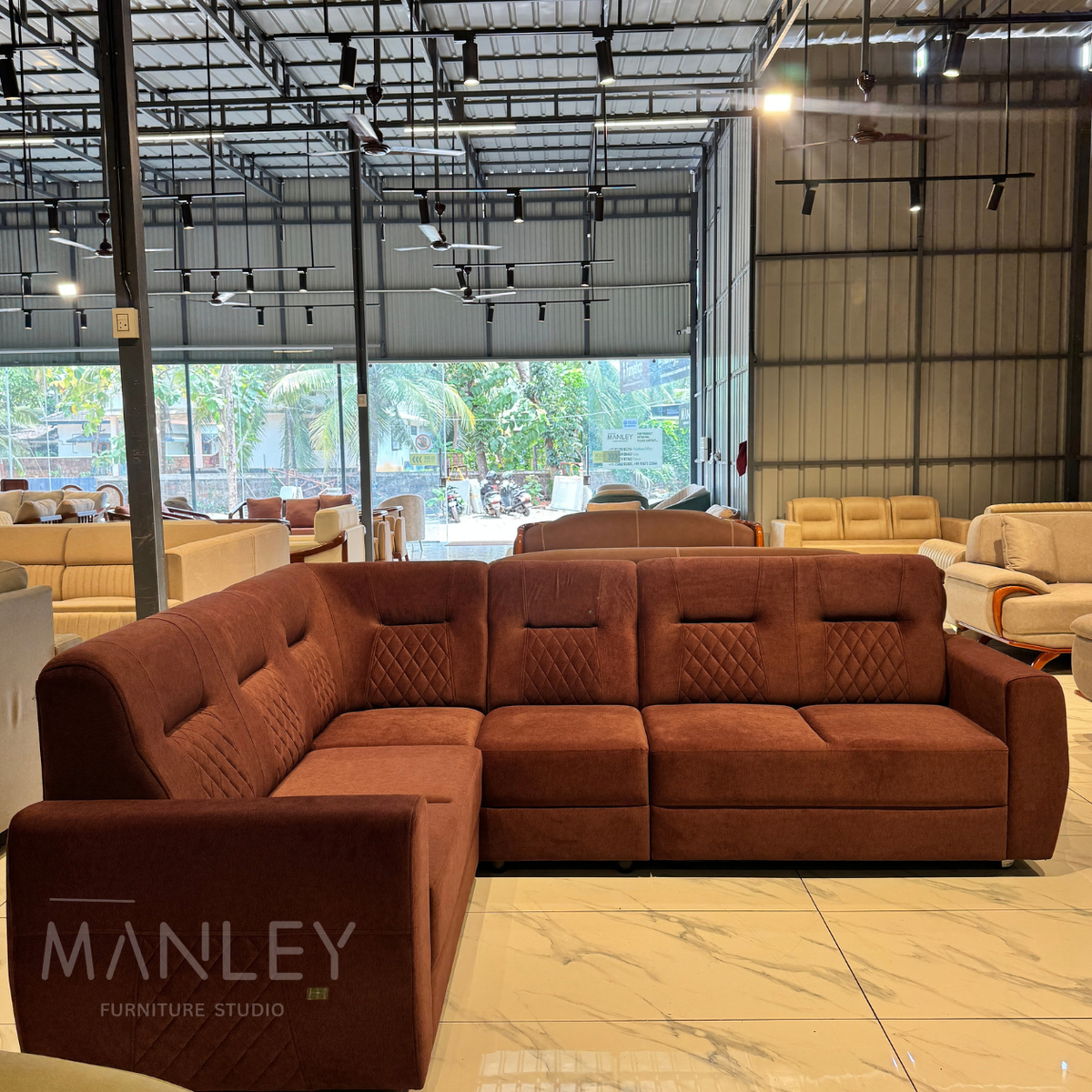 ELARA CORNER SOFA SET | SUEDE FABRIC