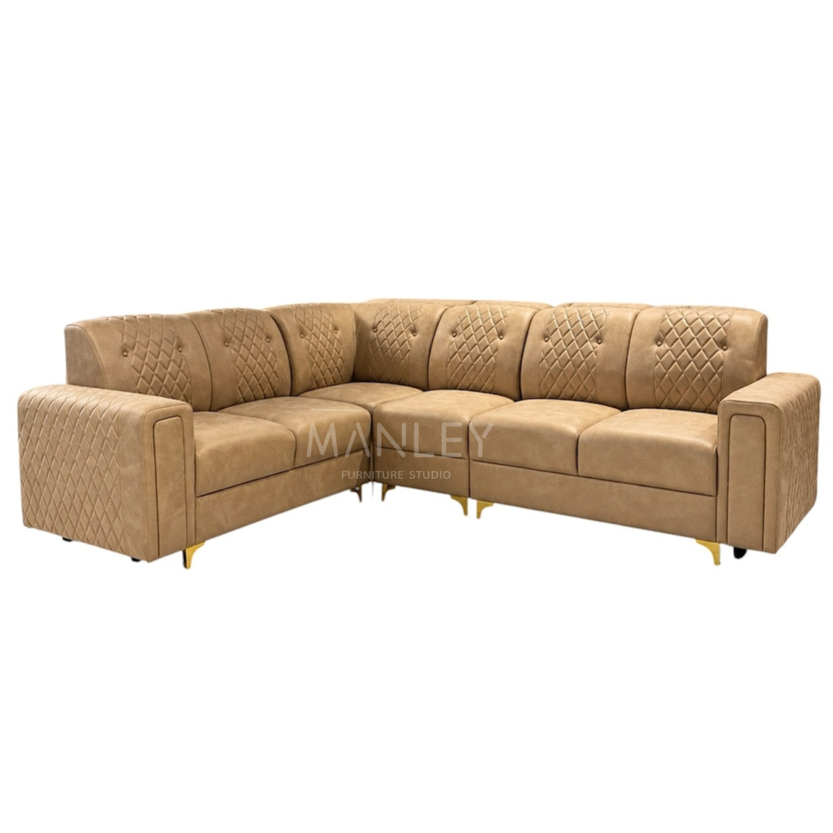 DIAMOND CUT CORNER SOFA SET | SUEDE & REXINE FABRIC