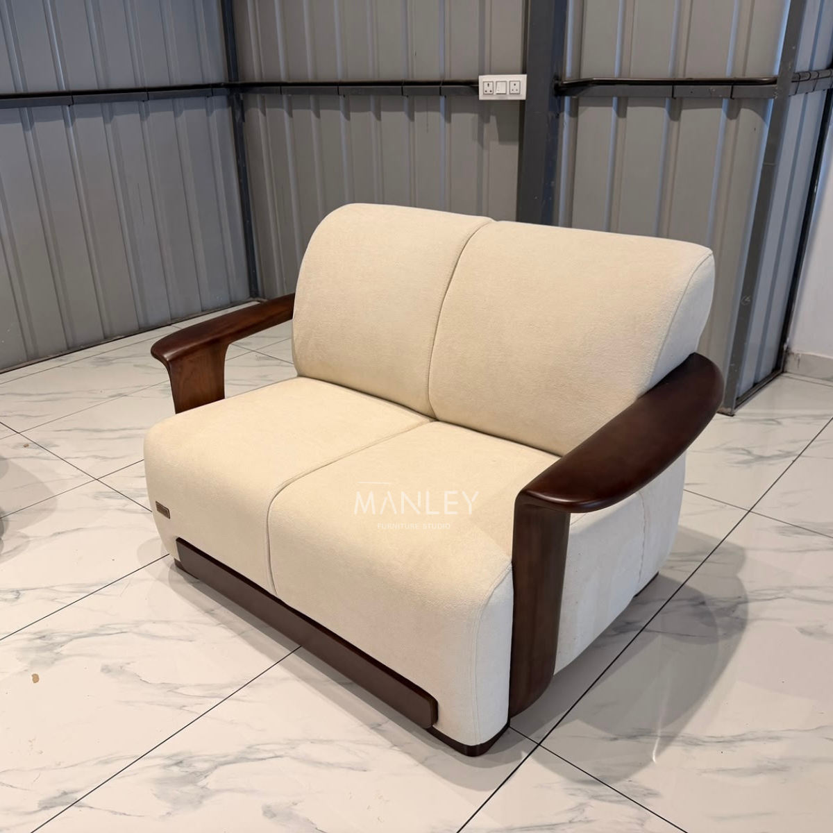 REGENT 4+2 SOFA SET | TREATED MAHOGANY WOOD & SUEDE FABRIC
