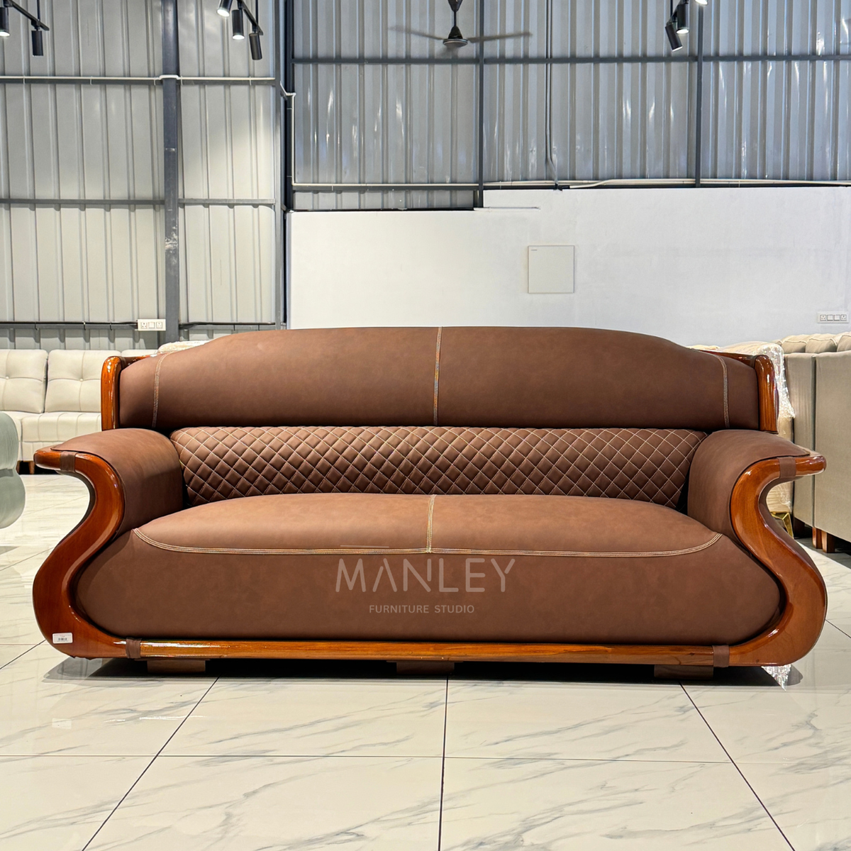 LUXE ONE 3+2 SOFA SET | TREATED MAHOGANY WOOD & ART LEATHER