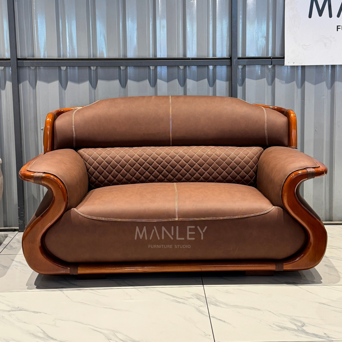 LUXE ONE 3+2 SOFA SET | TREATED MAHOGANY WOOD & ART LEATHER