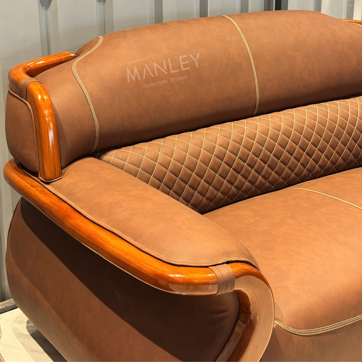 LUXE ONE 3+2 SOFA SET | TREATED MAHOGANY WOOD & ART LEATHER