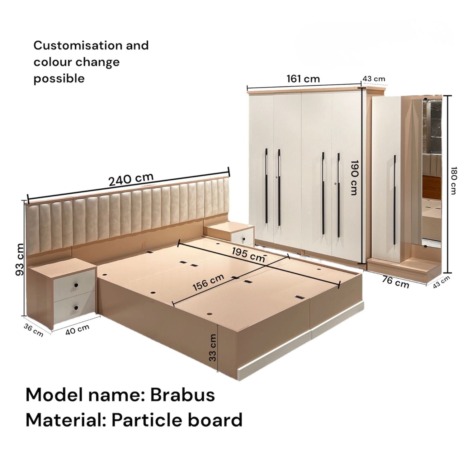 Brabus 4 Door Bedroom Set