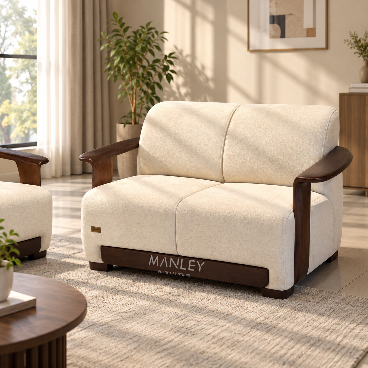 REGENT 4+2 SOFA SET | TREATED MAHOGANY WOOD & SUEDE FABRIC