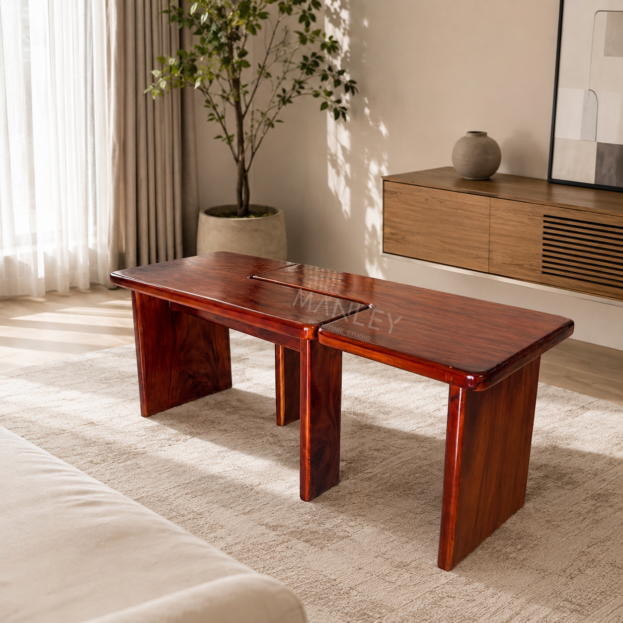 LUXE COFFEE TABLE | TREATED MAHOGANY WOOD