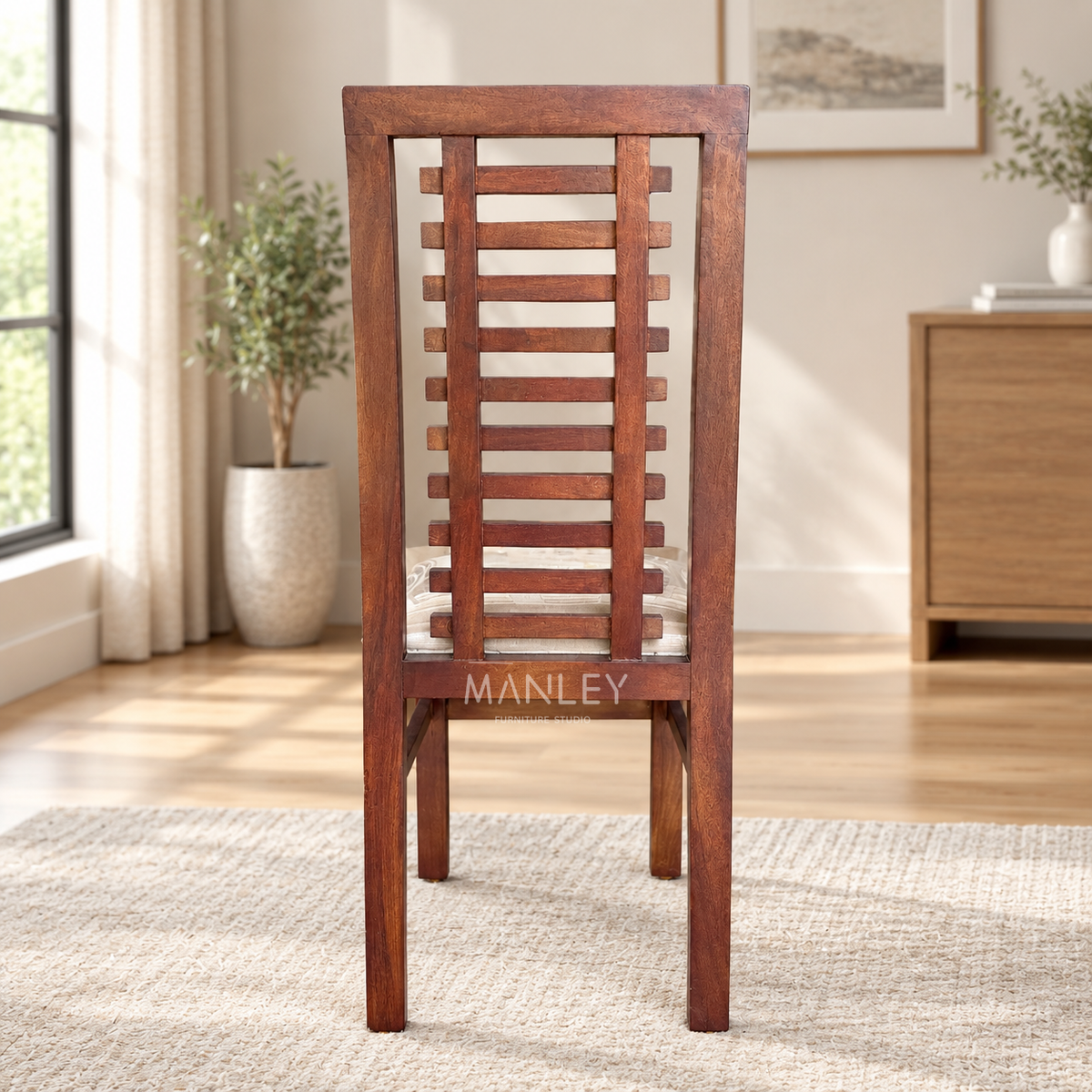 ZIYON DINING CHAIR | ACACIA WOOD WITH CUSHION