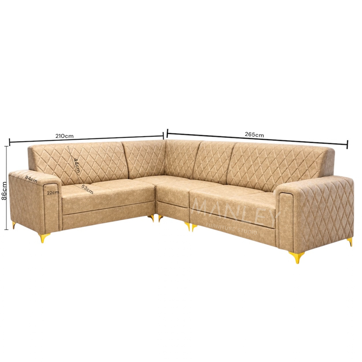 KINARA CORNER SOFA | SUEDE & REXINE MIX FABRIC