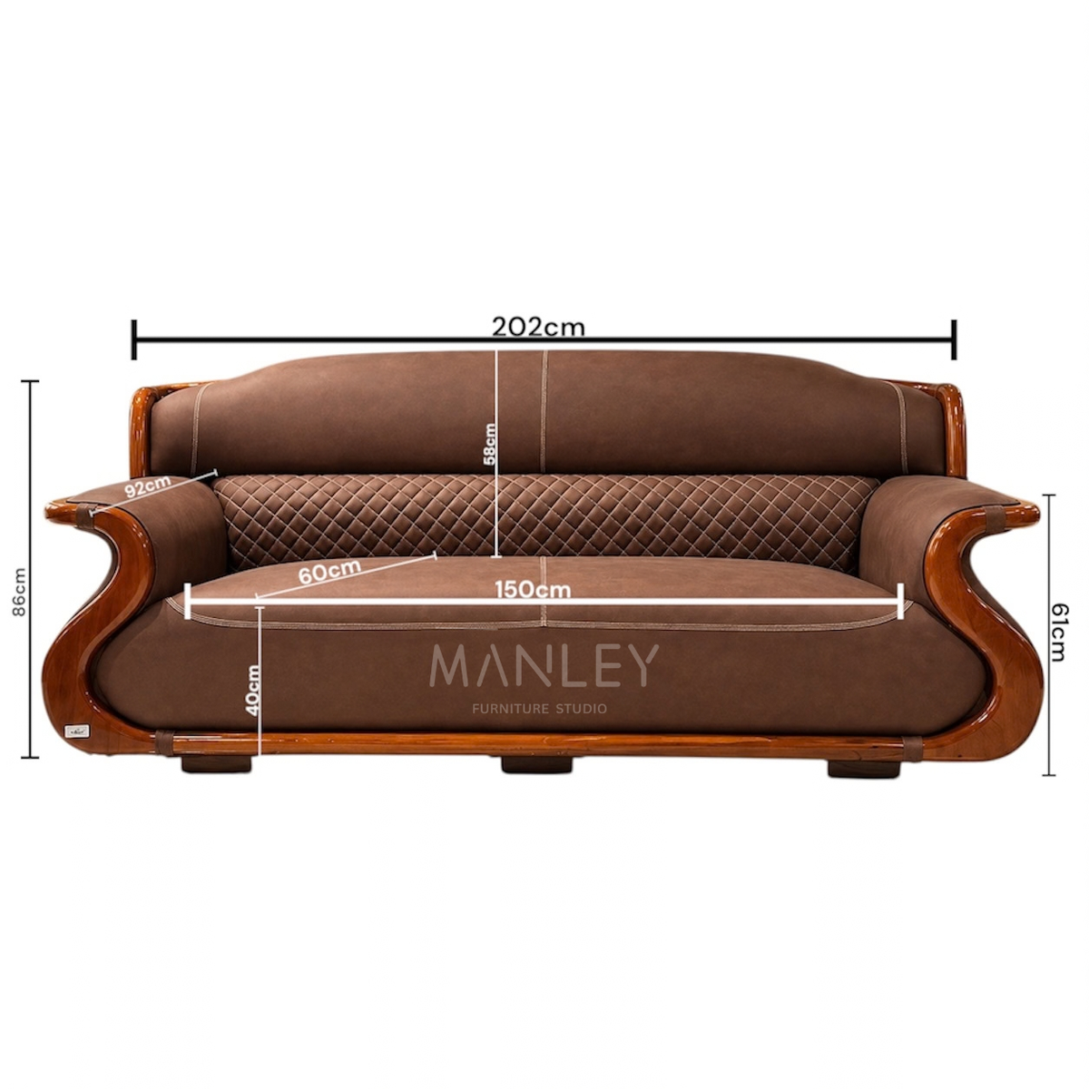 LUXE ONE 3+2 SOFA SET | TREATED MAHOGANY WOOD & ART LEATHER
