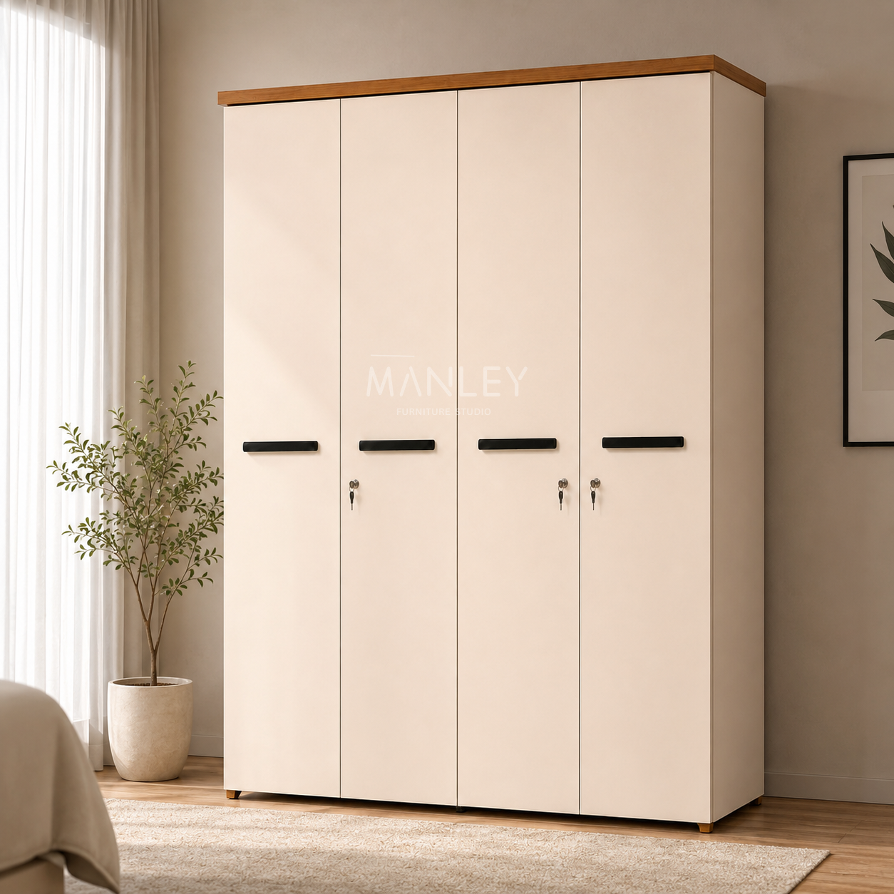 VERTEX 4-DOOR QUEEN SIZE BEDROOM SET | PARTICLE BOARD