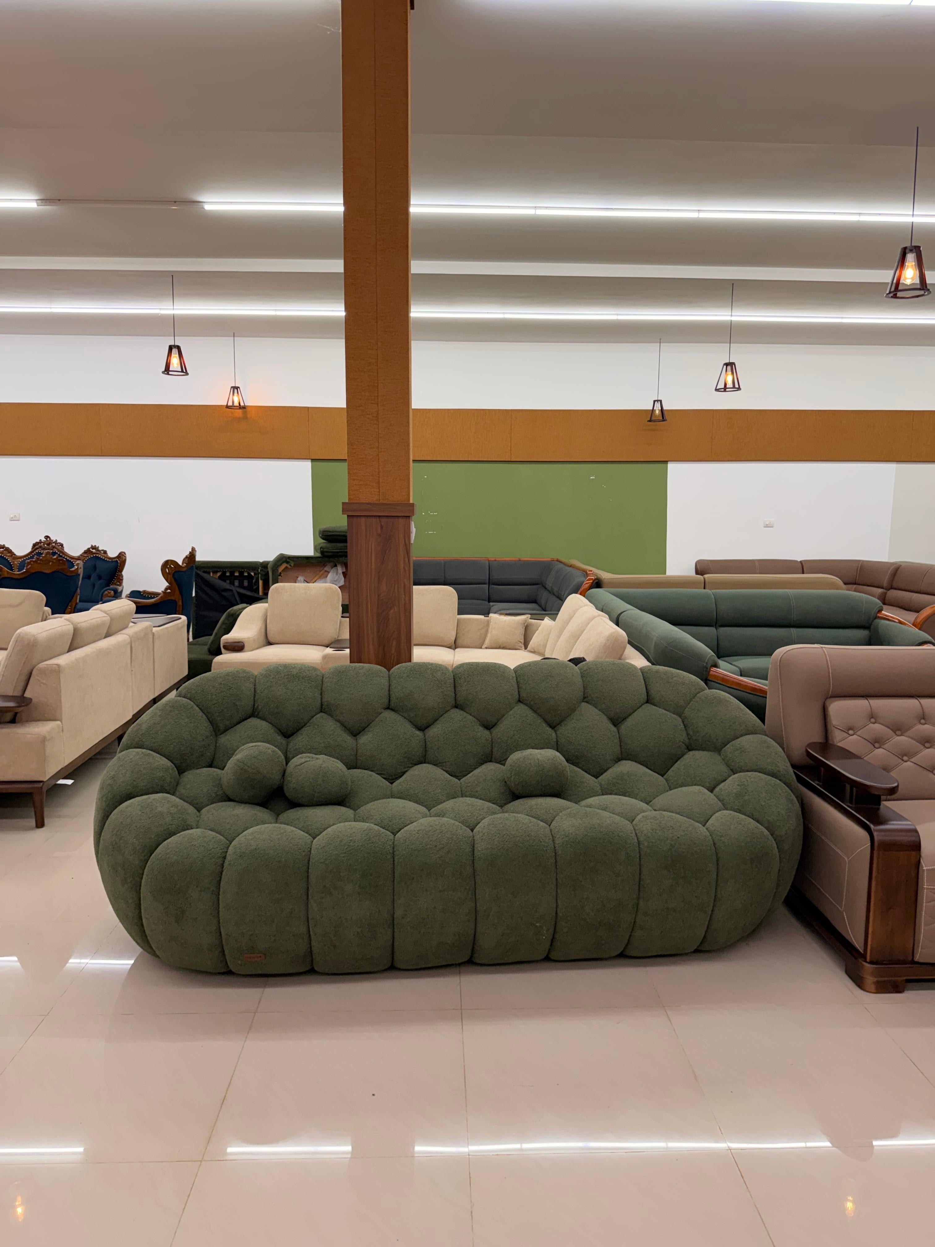 STENLLA 3+1+1 SOFASET-GREEN COLOUR-FABRIC