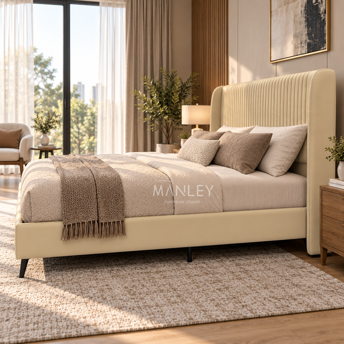 PALACE ACACIA PLY COT | CUSHION HEADBOARD | 5 FEET