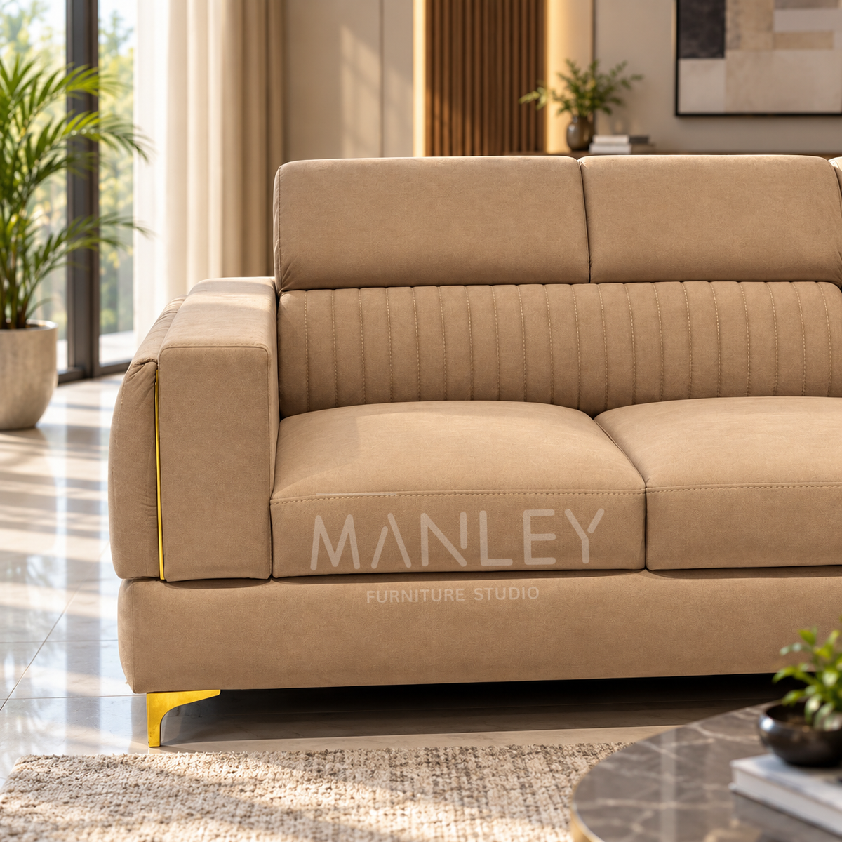 AVALON CORNER SOFA SET | SUEDE FABRIC