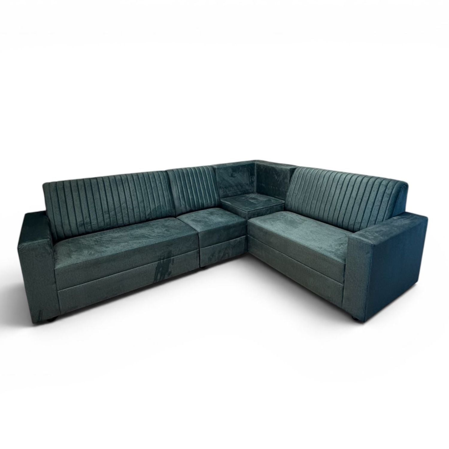 Line Normal 3+2 Corner Sofa – Fabric Green