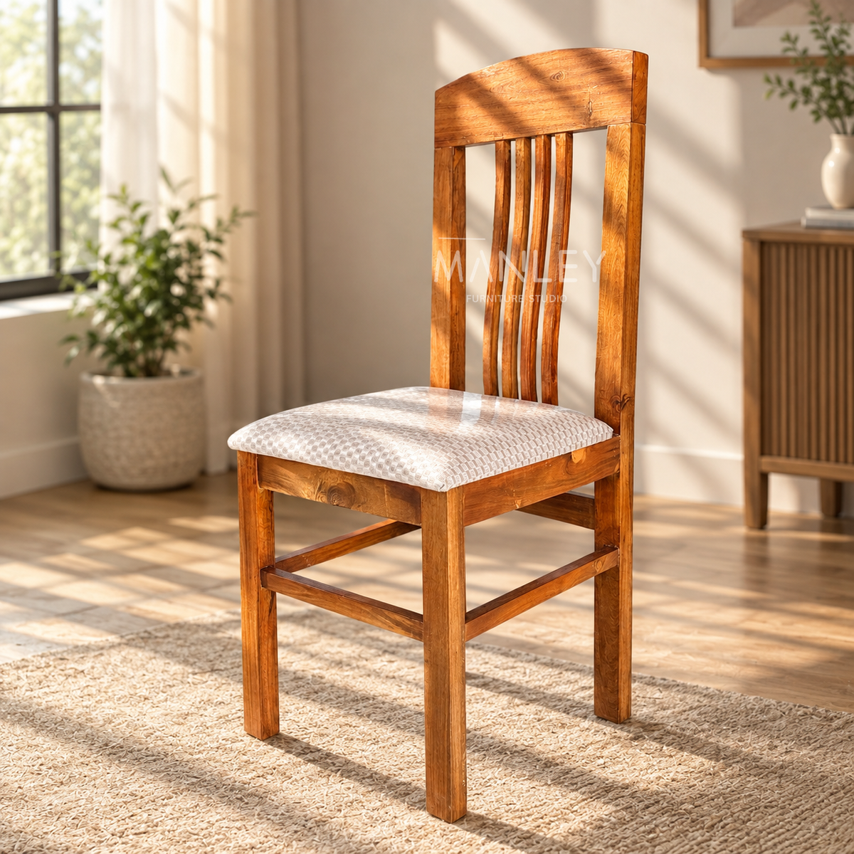ZIYON DINING CHAIR | ACACIA WOOD WITH CUSHION