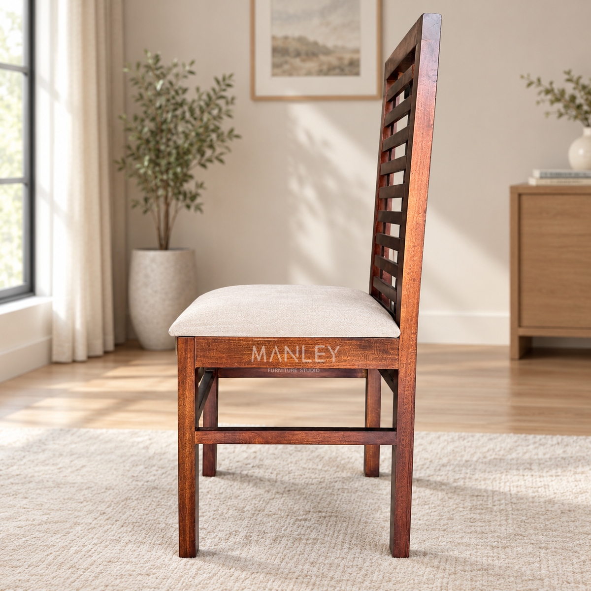 ZIYON DINING CHAIR | ACACIA WOOD WITH CUSHION