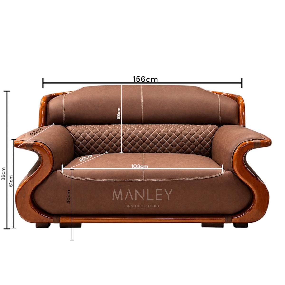 LUXE ONE 3+2 SOFA SET | TREATED MAHOGANY WOOD & ART LEATHER