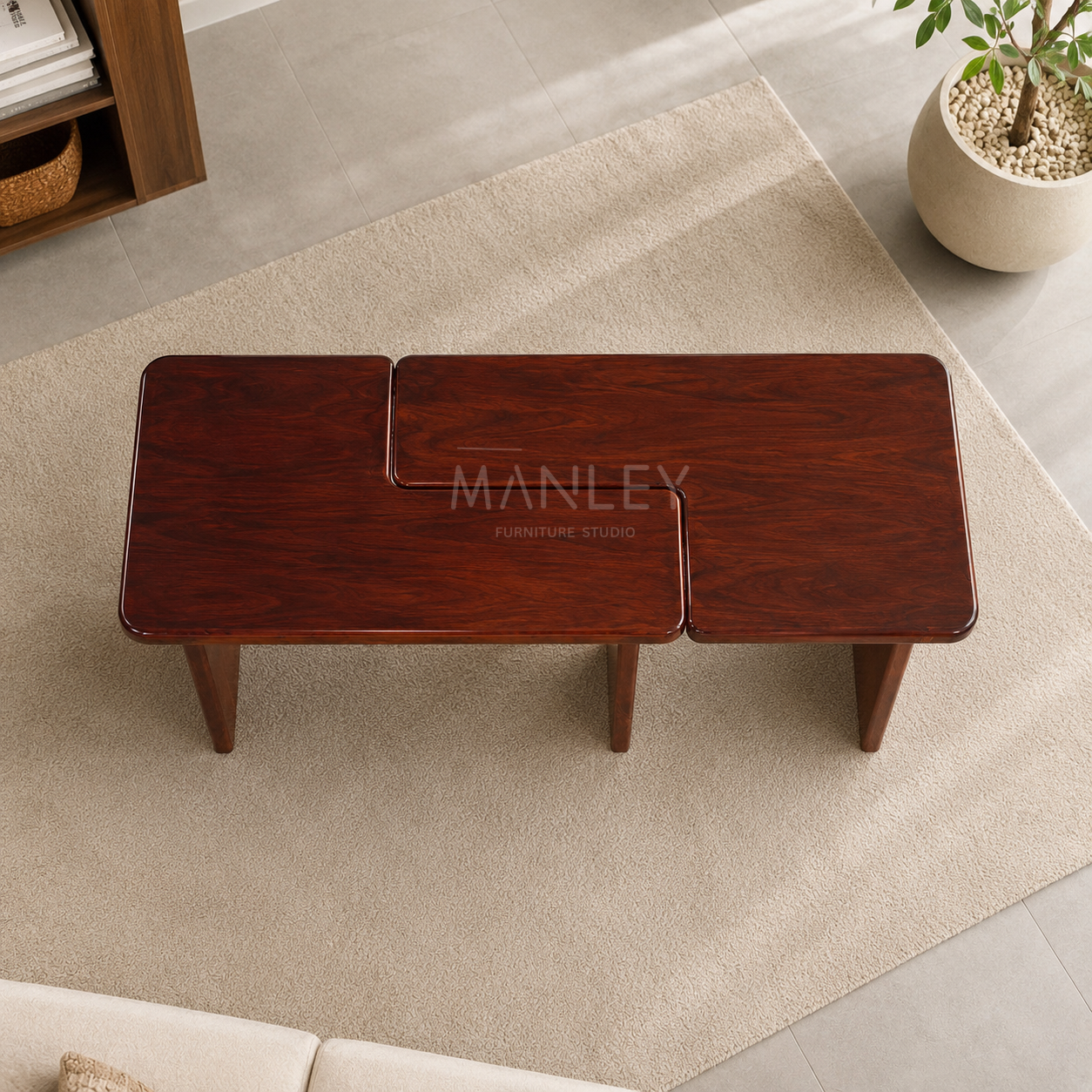 LUXE COFFEE TABLE | TREATED MAHOGANY WOOD