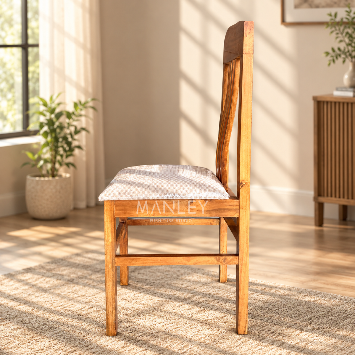 ZIYON DINING CHAIR | ACACIA WOOD WITH CUSHION