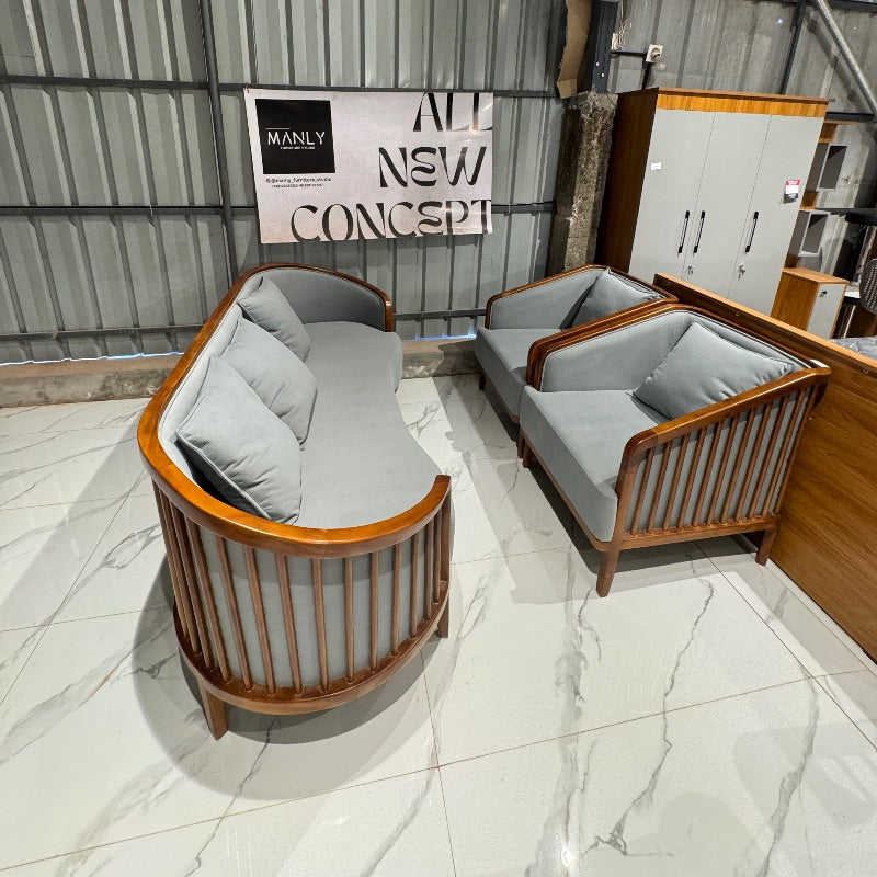 Kayaara Sofa Set – 3+1+1 Treated Mahogany Wood | 25-Month Warranty