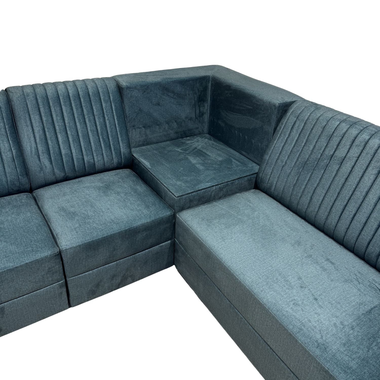 Line Normal 3+2 Corner Sofa – Fabric Green