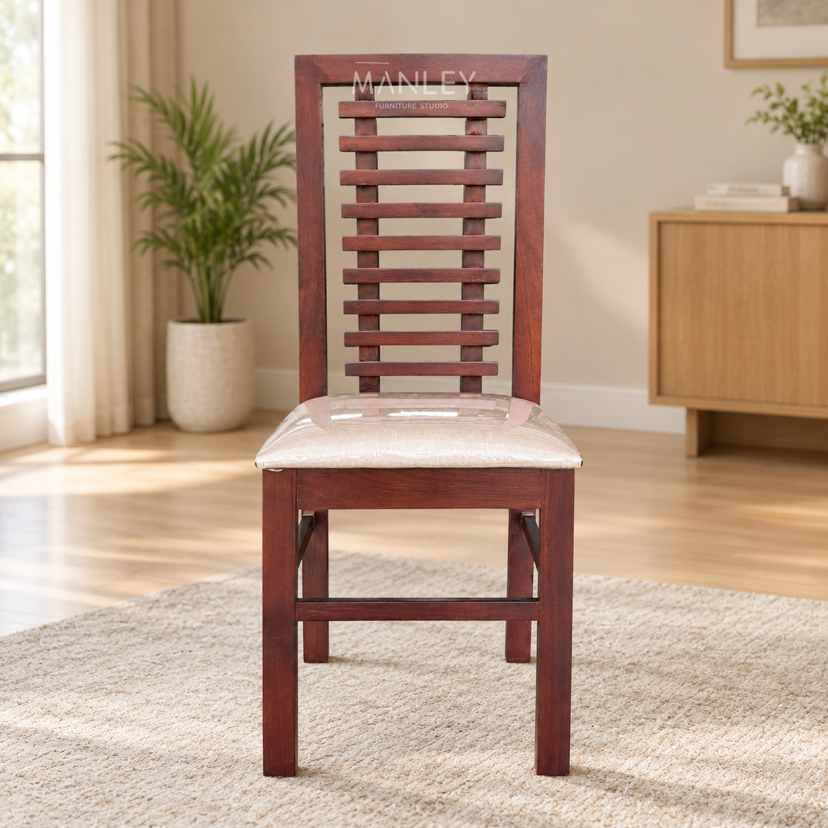 ZIYON DINING CHAIR | ACACIA WOOD WITH CUSHION