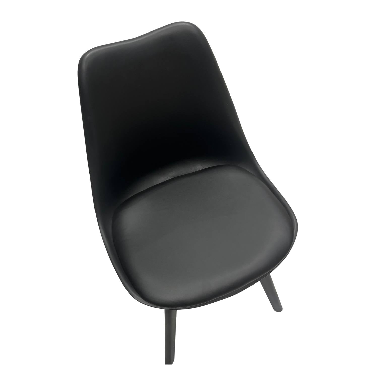 Sitout Fibre Chair with Cushion – Black