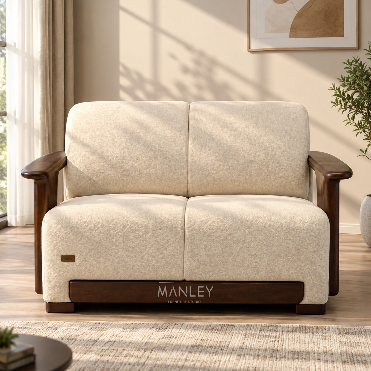 REGENT 4+2 SOFA SET | TREATED MAHOGANY WOOD & SUEDE FABRIC