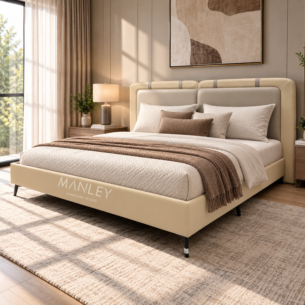 ROYAL ACACIA PLY COT | CUSHION HEADBOARD | 6 FEET