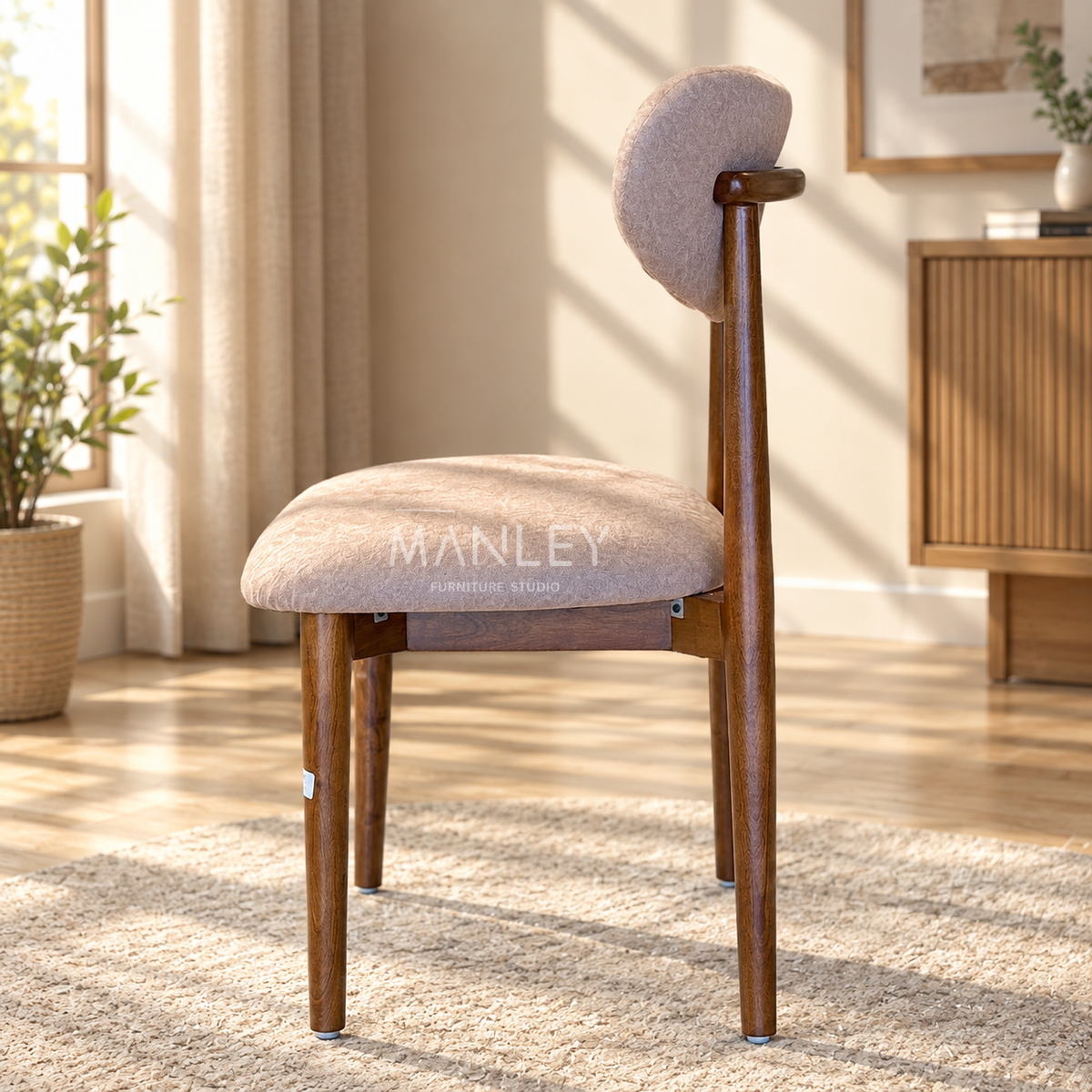 NEXA CHAIR | TREATED MAHOGANY WOOD & SUEDE FABRIC