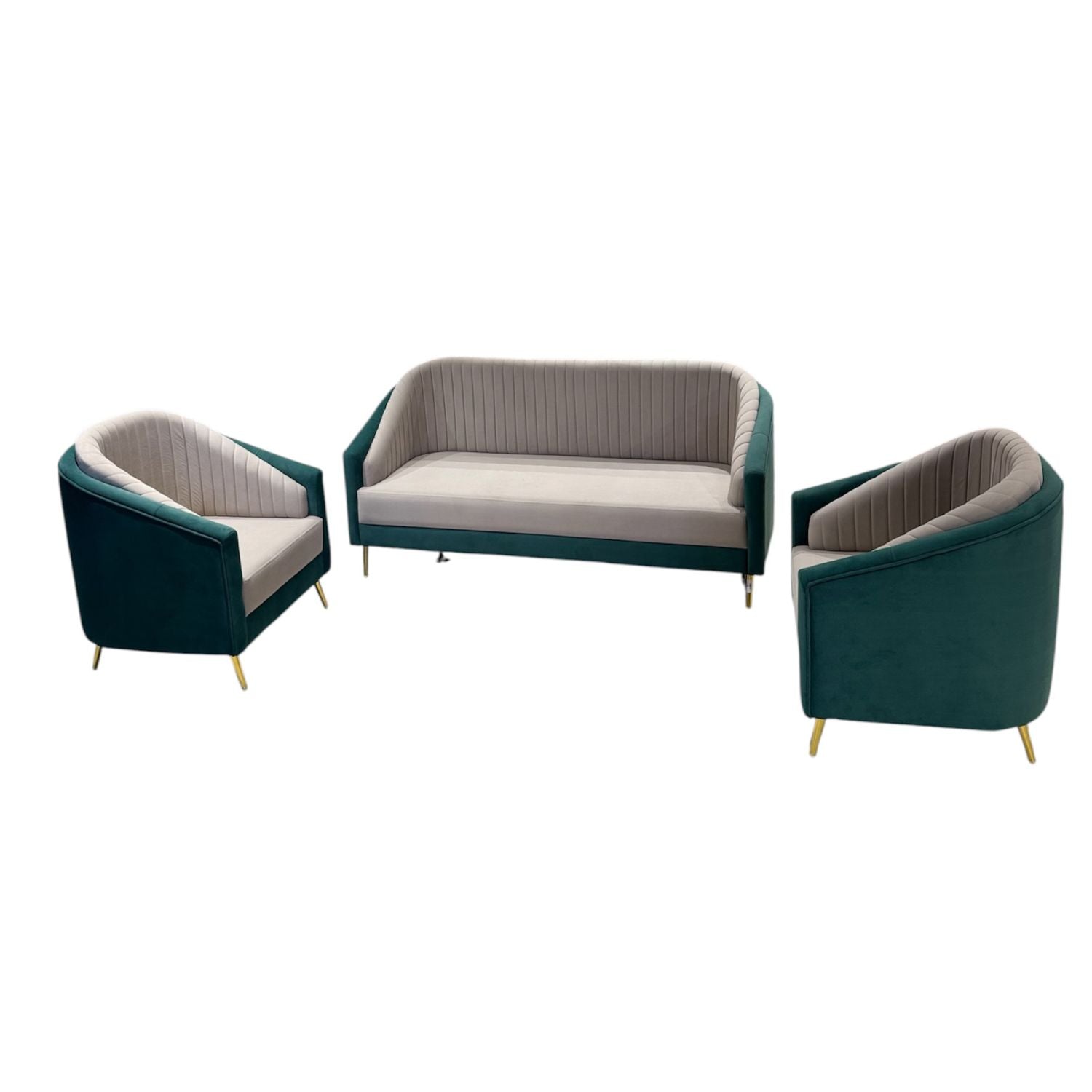 Dual Template Sofa – Fabric Green And Off White