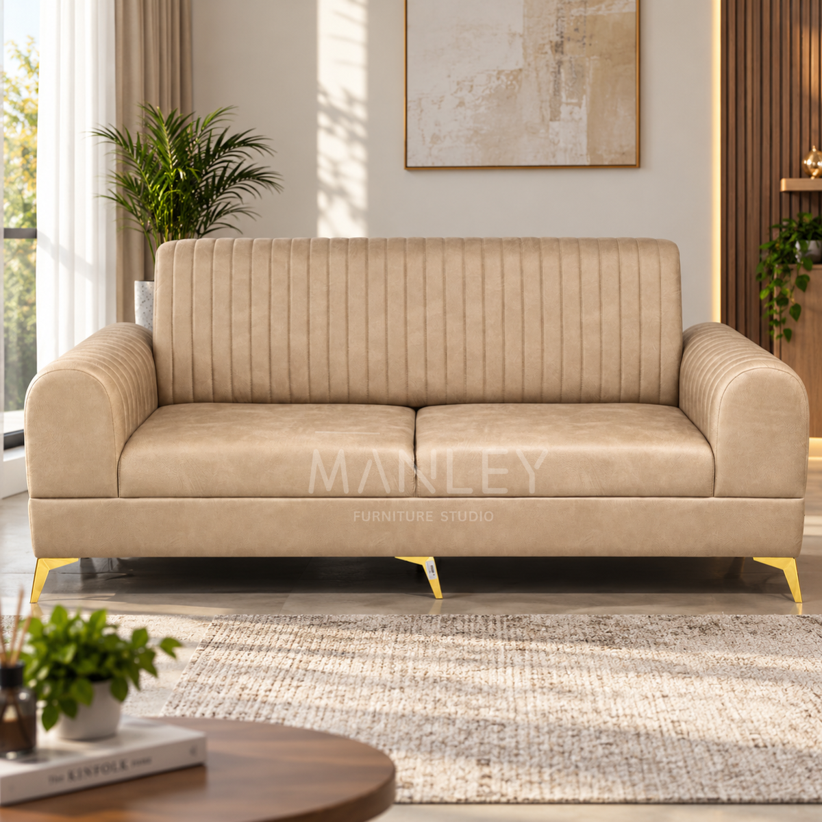 BOXER TWO 3+2 SOFA SET | SUEDE & REXINE MIX FABRIC