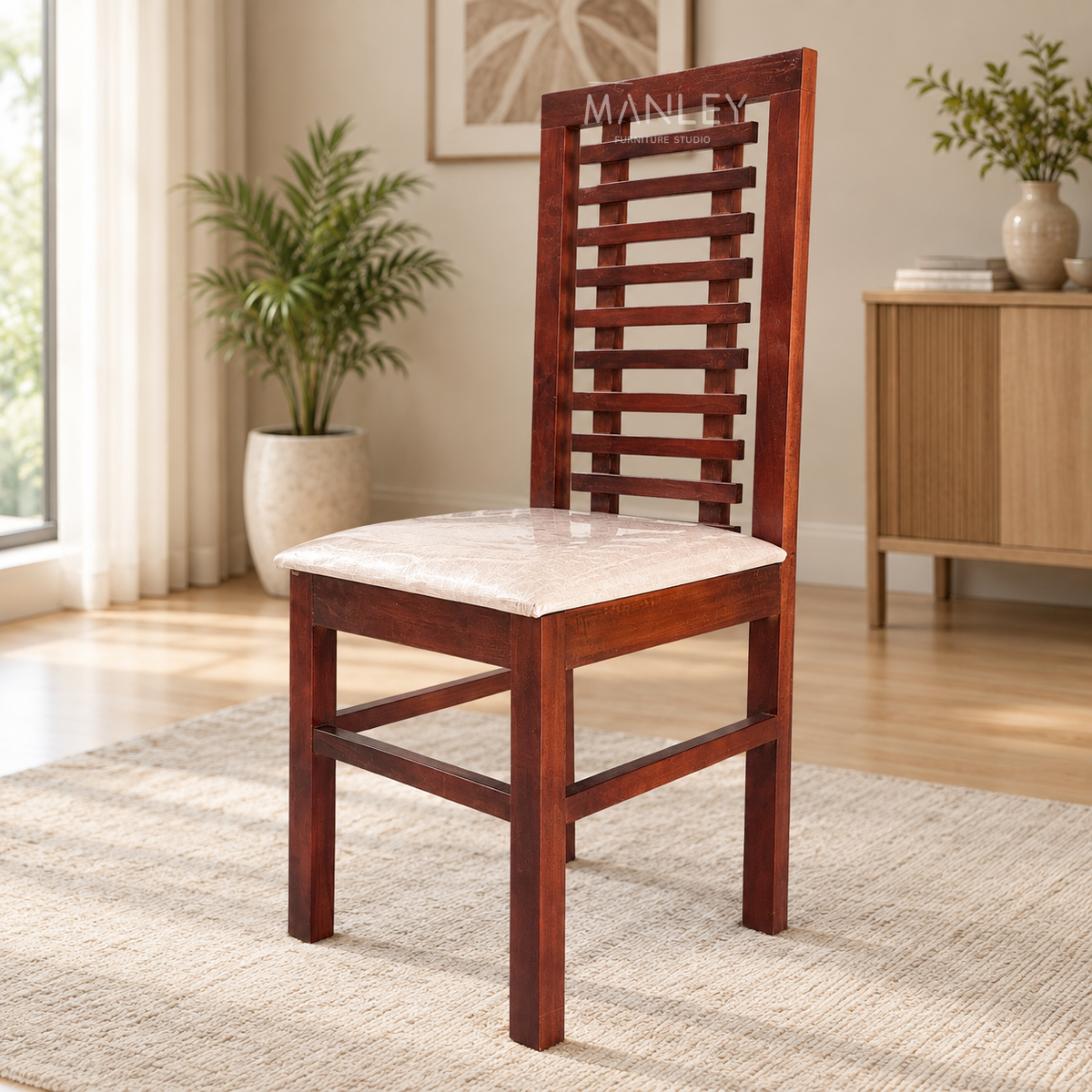 ZIYON DINING CHAIR | ACACIA WOOD WITH CUSHION