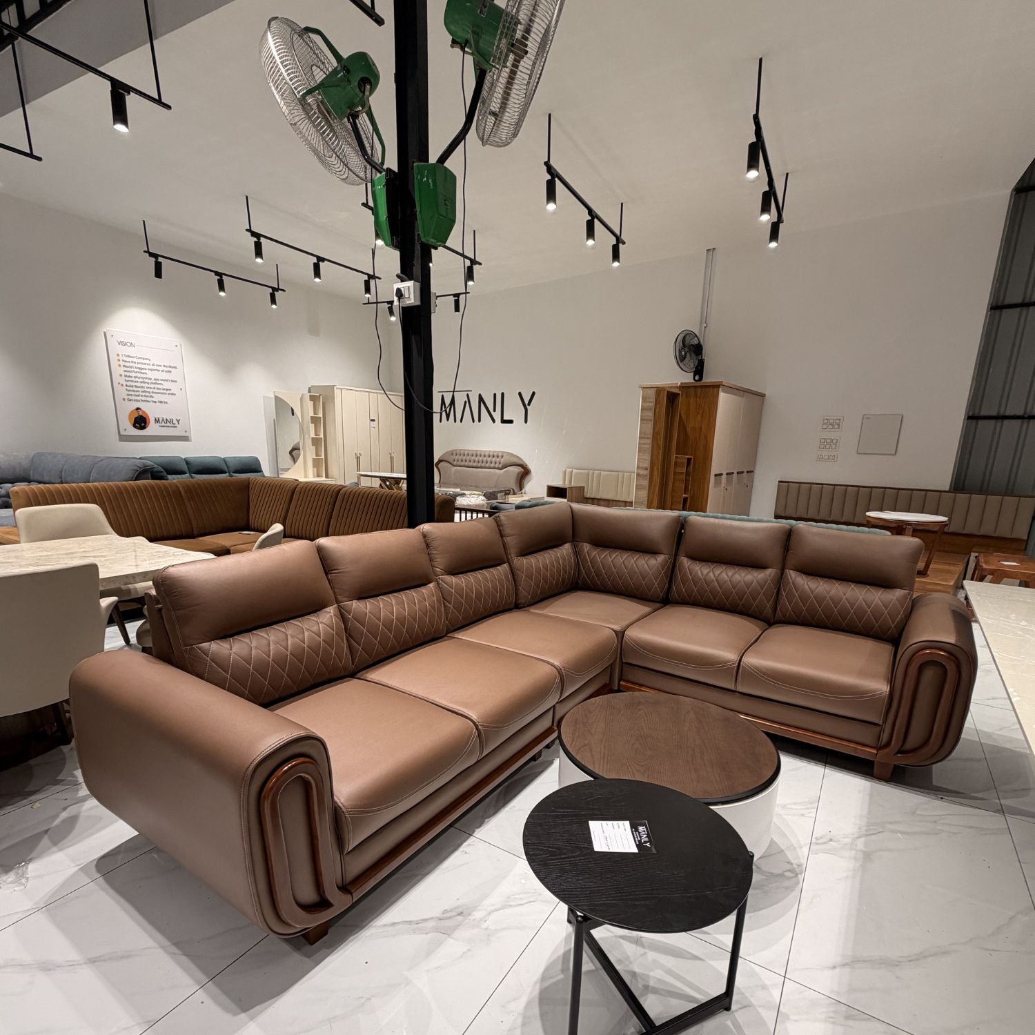 Berlin 3+2 Corner Sofa – Fabric Brown