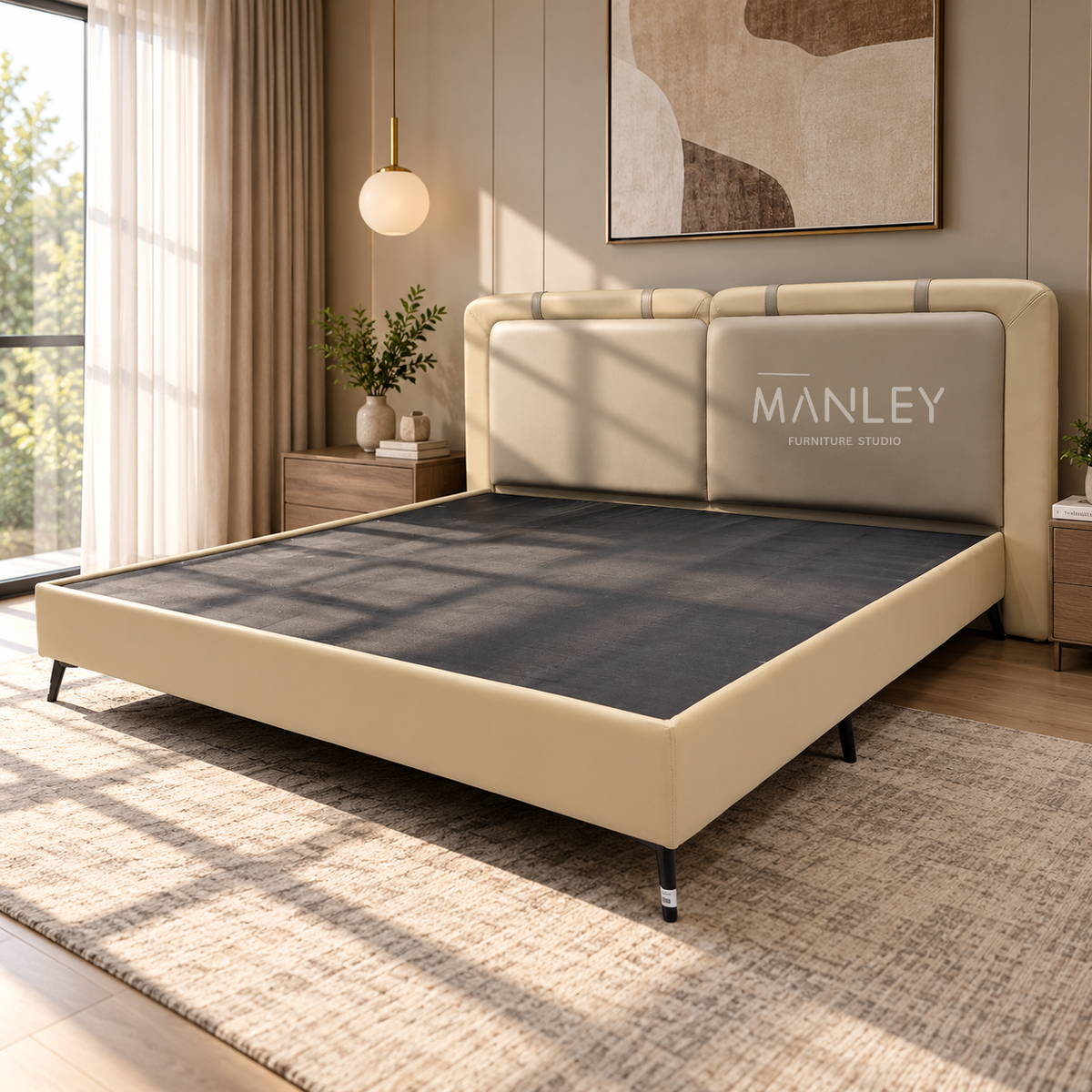 ROYAL ACACIA PLY COT | CUSHION HEADBOARD | 6 FEET