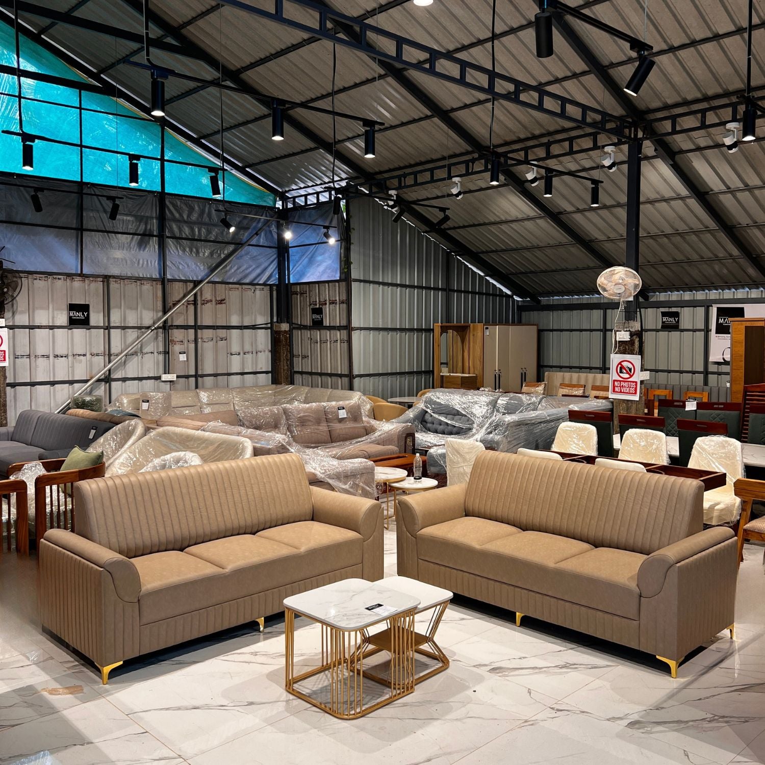 Lexus sofa 3+3 – Fabric Brown