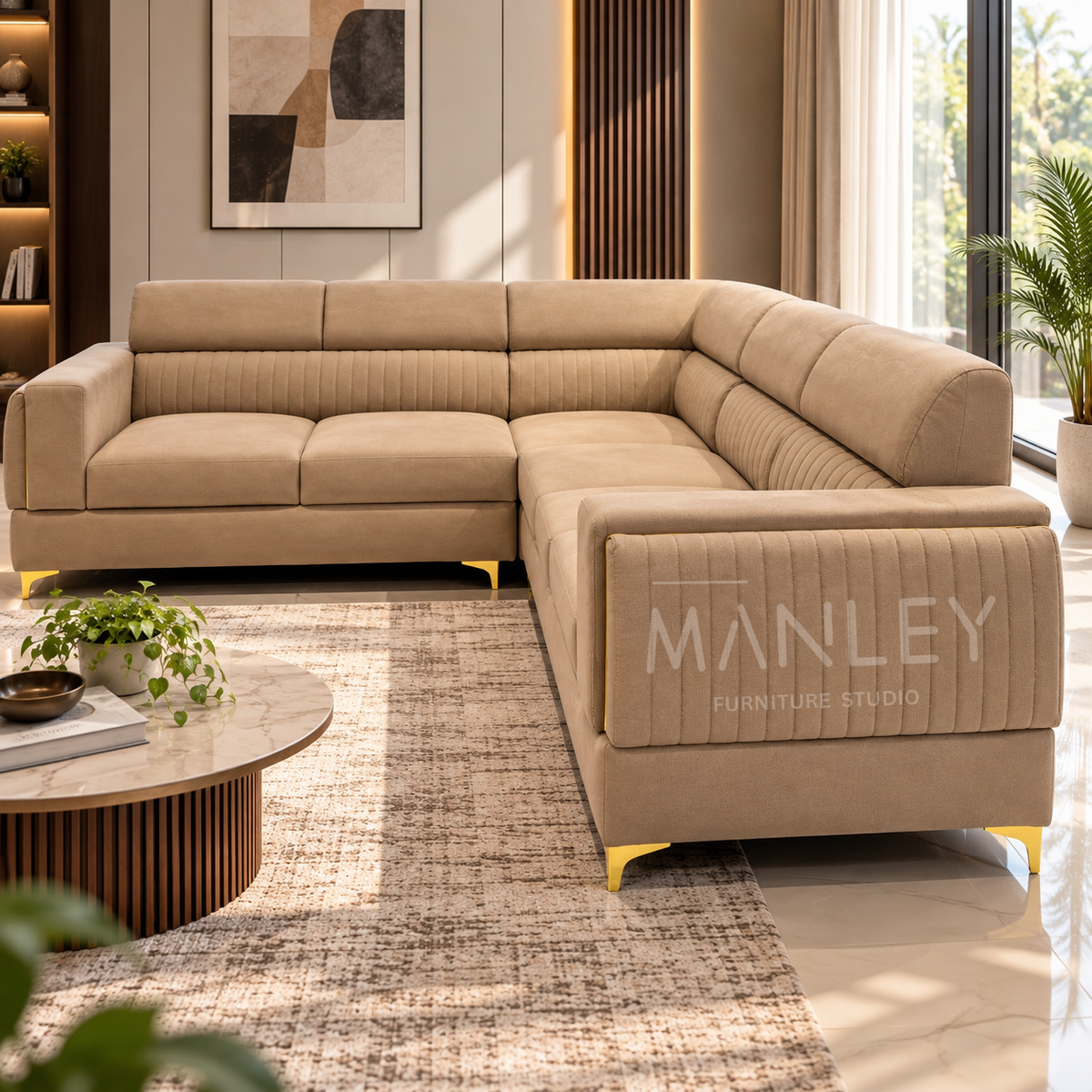 AVALON CORNER SOFA SET | SUEDE FABRIC