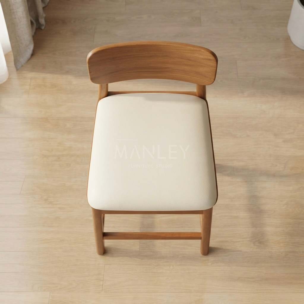 WINDSOR BAR CHAIR | TEAK WOOD & SUEDE FABRIC