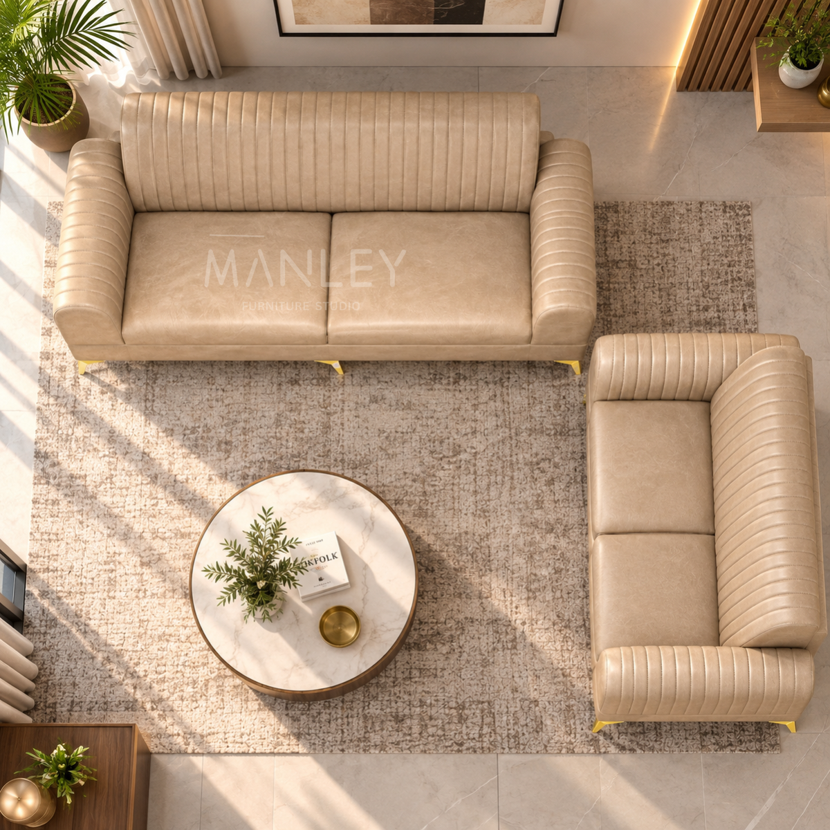 BOXER TWO 3+2 SOFA SET | SUEDE & REXINE MIX FABRIC