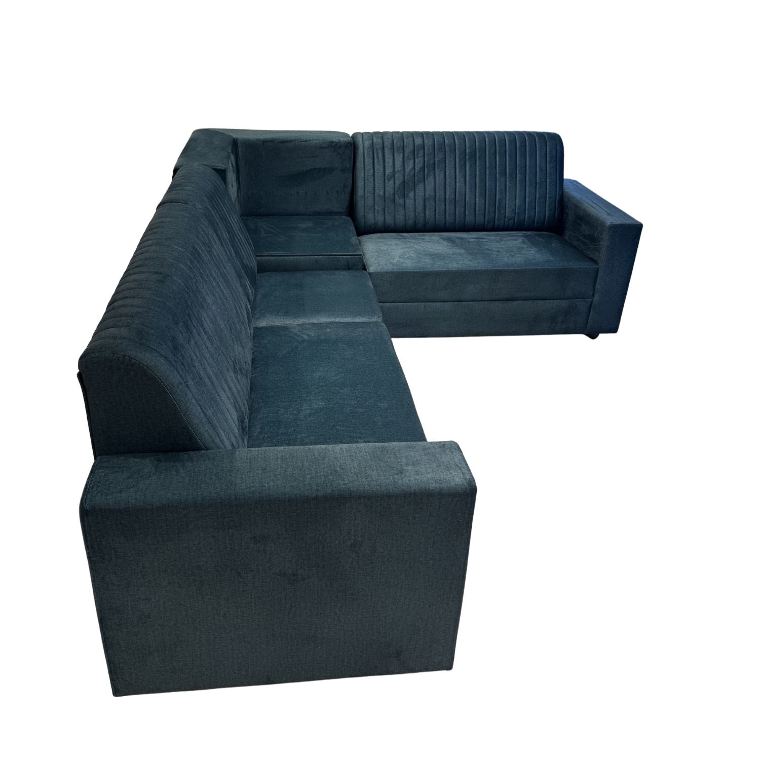 Line Normal 3+2 Corner Sofa – Fabric Green