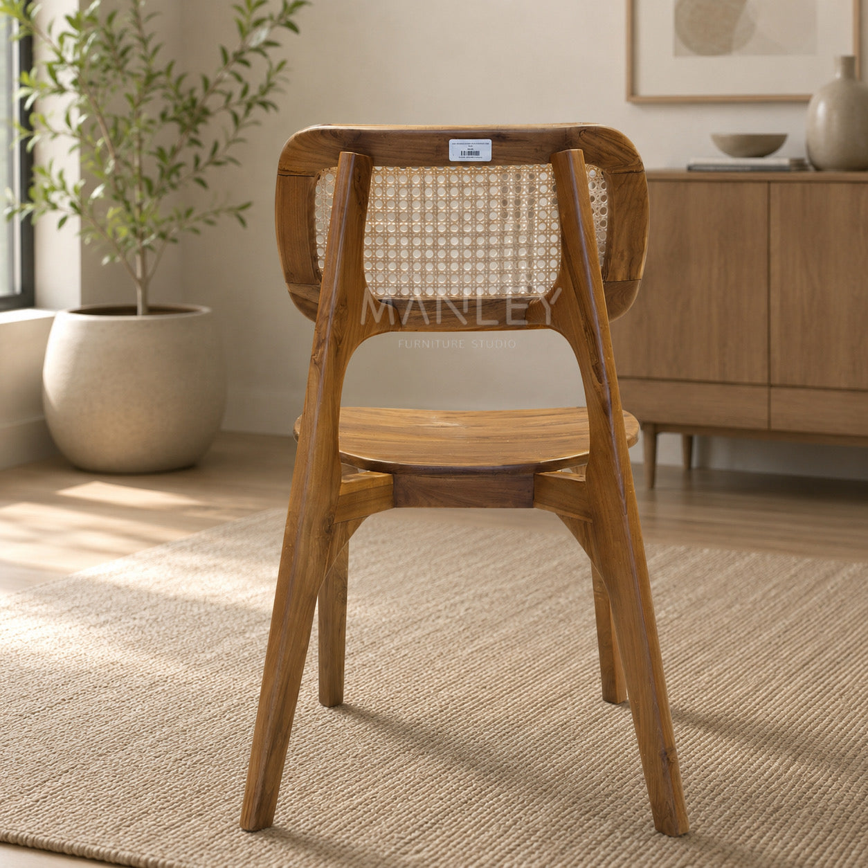 SQUARE CANE CHAIR | TEAK WOOD & NATURAL CANE