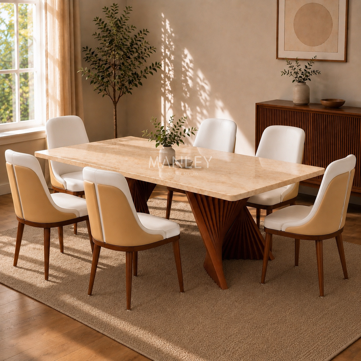 WINDSOR CHAIR | BEIGE COLOUR | SUEDE FABRIC
