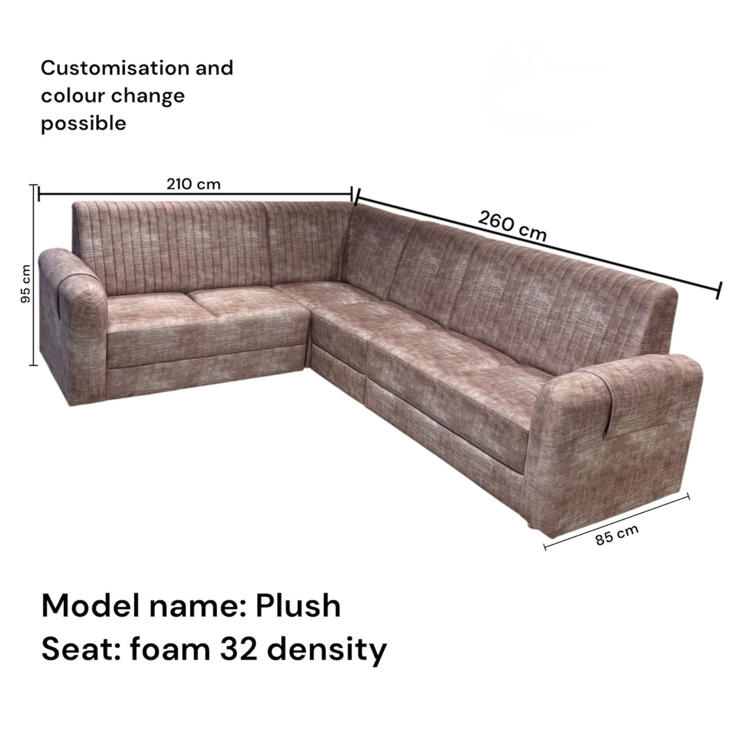 Plush 3+2 Corner Sofa – Fabric