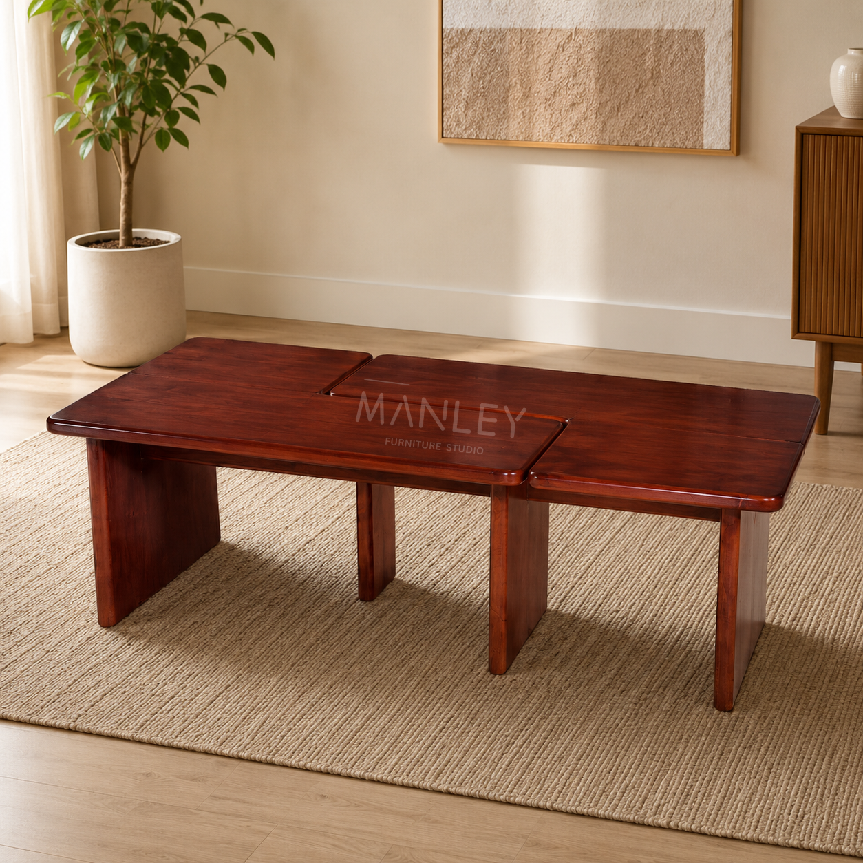 LUXE COFFEE TABLE | TREATED MAHOGANY WOOD