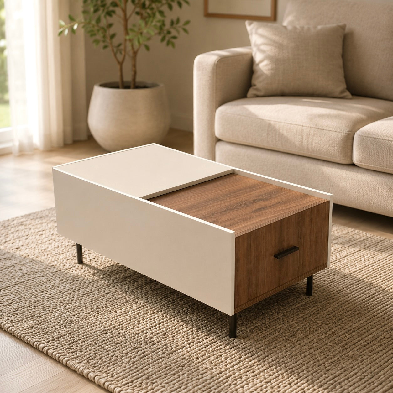Tv Units – Solid Wood Off White And Dark Cream