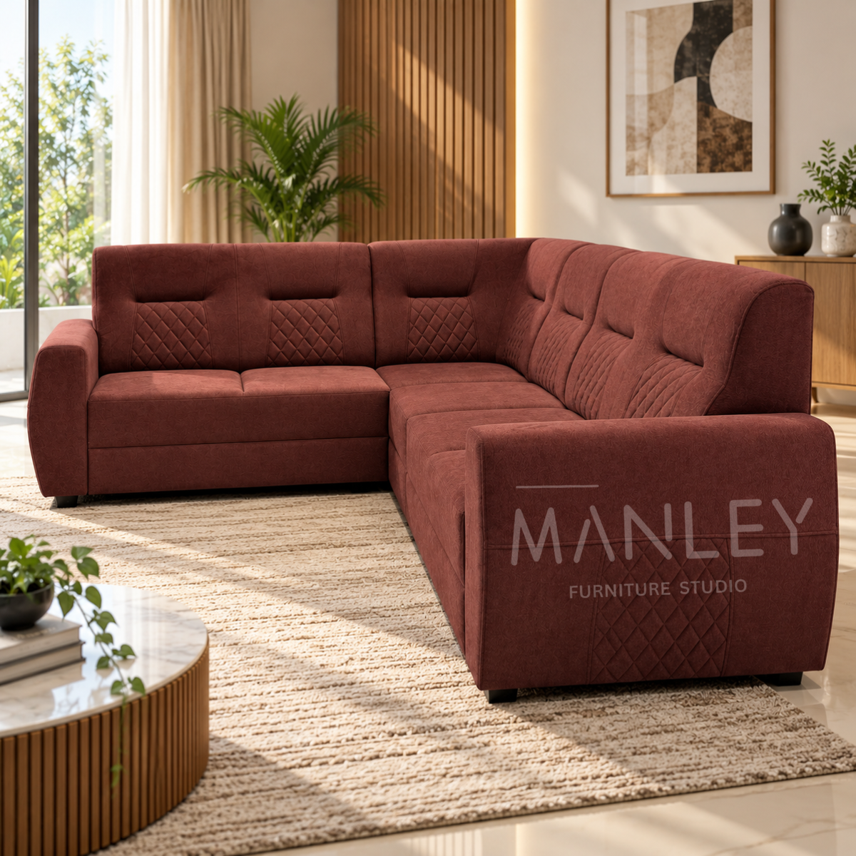 ELARA CORNER SOFA SET | SUEDE FABRIC