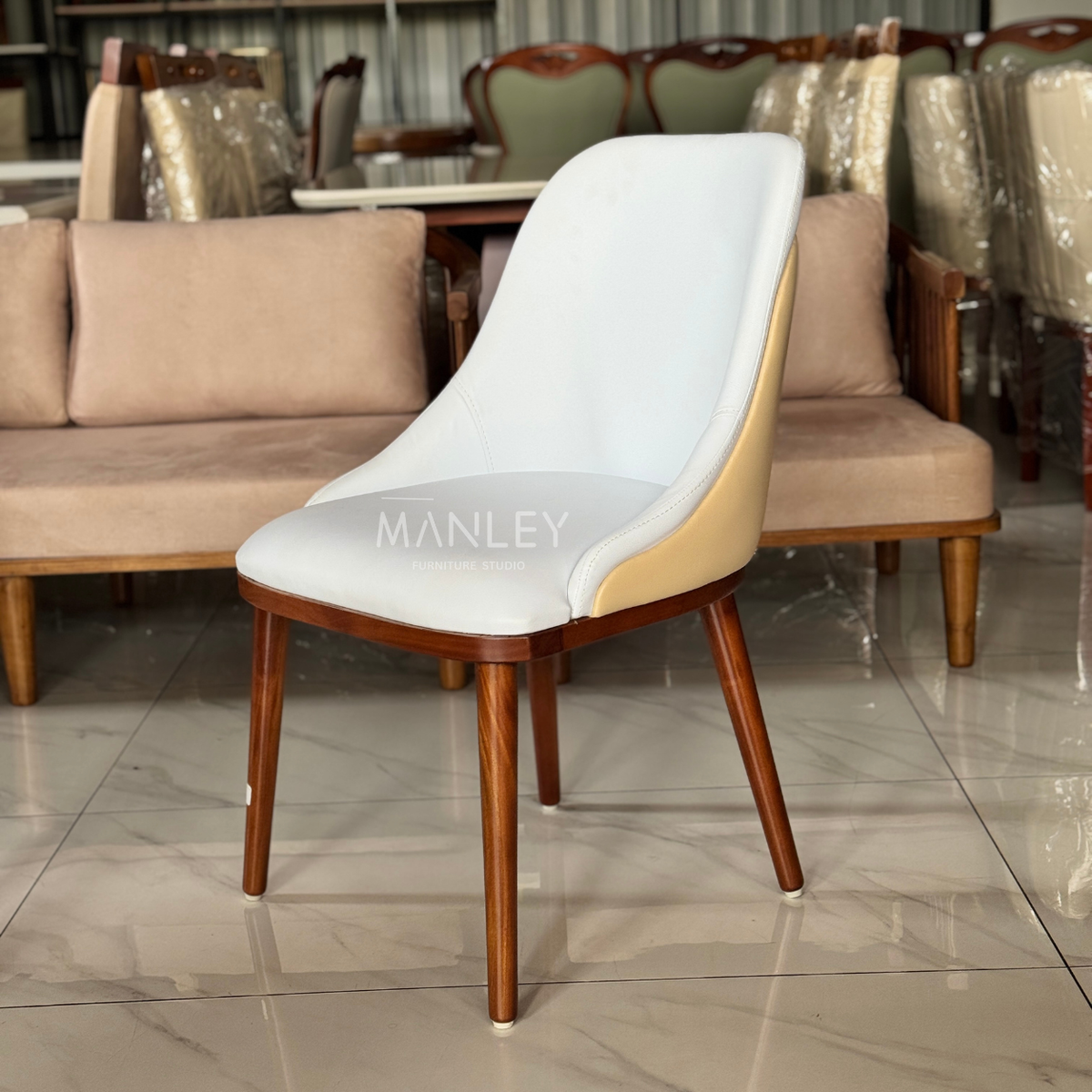 WINDSOR CHAIR | BEIGE COLOUR | SUEDE FABRIC