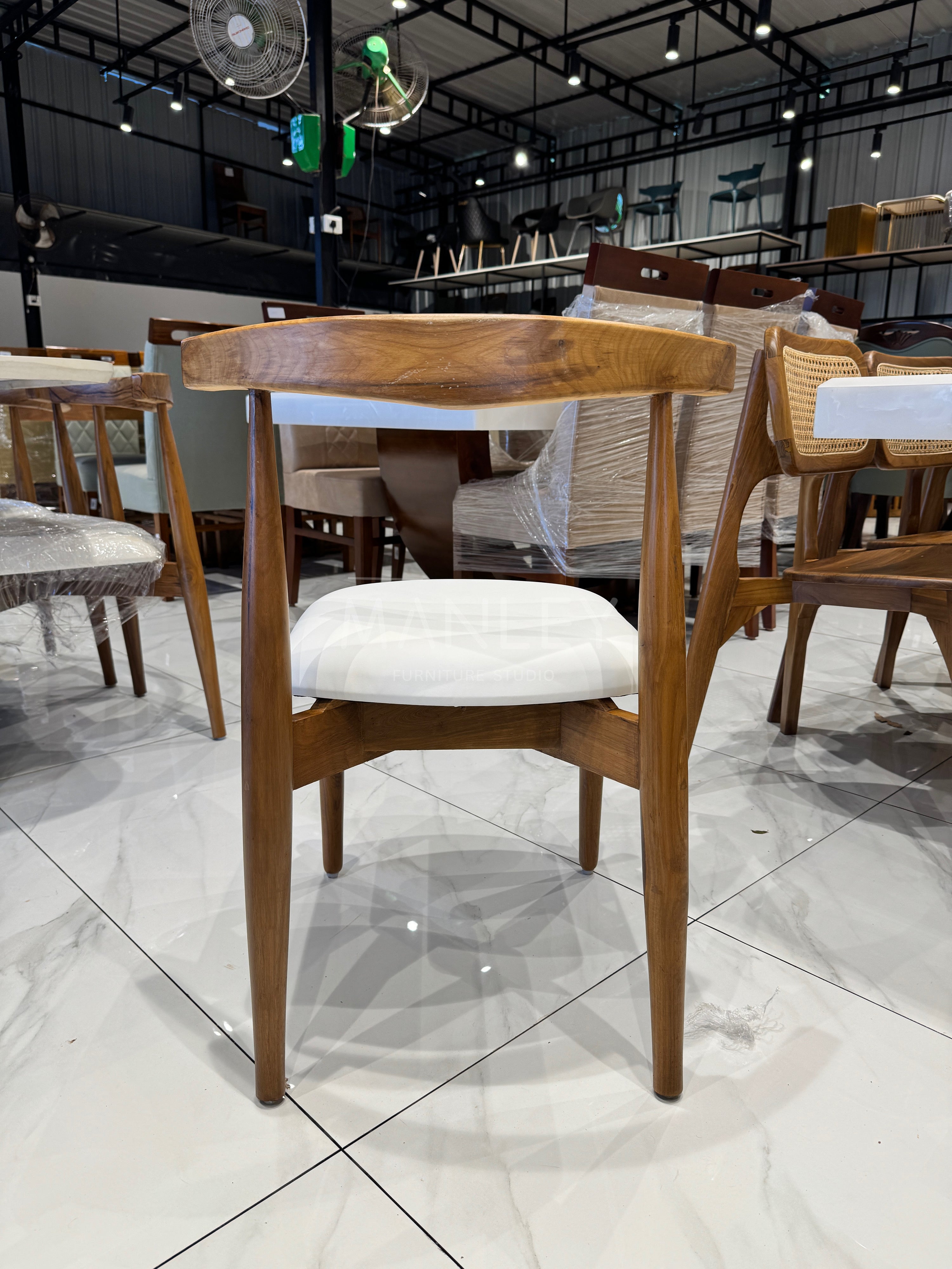 NEXUS PREMIUM CHAIR | TEAK WOOD & SUEDE FABRIC