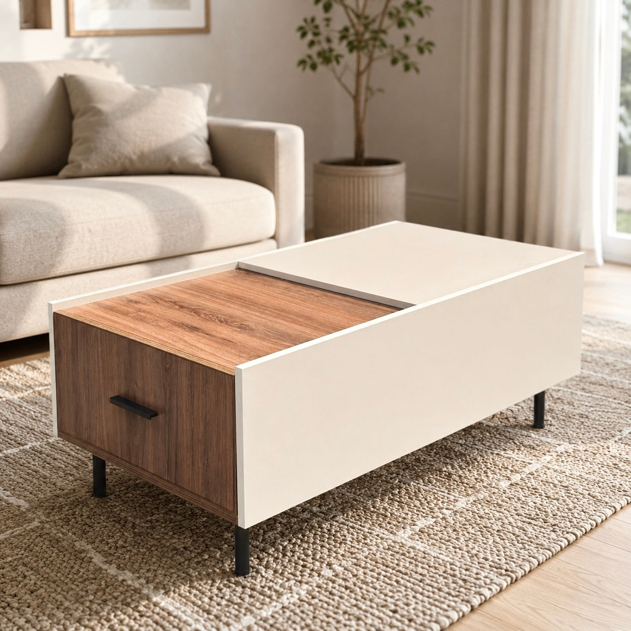 Tv Units – Solid Wood Off White And Dark Cream