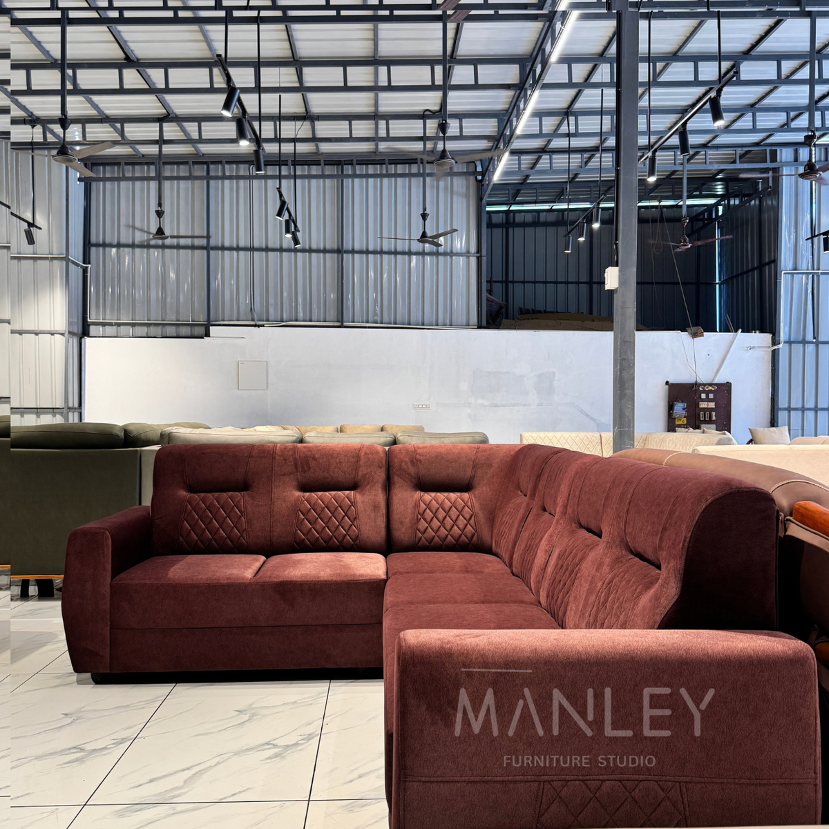 ELARA CORNER SOFA SET | SUEDE FABRIC
