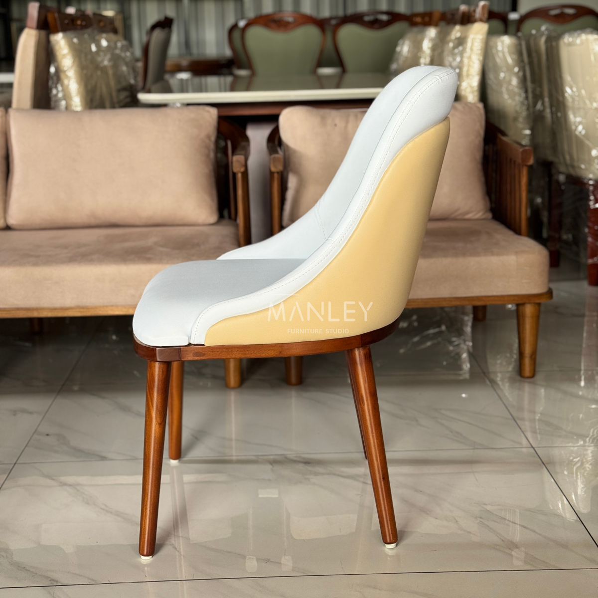 WINDSOR CHAIR | BEIGE COLOUR | SUEDE FABRIC